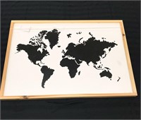BLACK WORLD MAP WALL HANGING