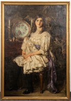 Mouat Loudan "Phyllis and Her Doll" Oil on Canvas