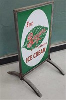 2-sided breyers ice cream sign on stand