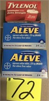 Tylenol extra strength 24ct & 2-Aleve 24ct each