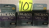 3-3pk Trojan Ultra thin condoms