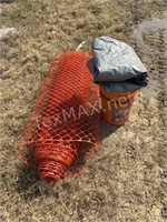 4 FT. H Orange Safety Fencing, Tarp