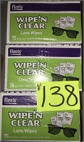3-75ct Wipe'N Clear lens wipes