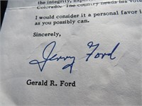 1980 Jerry (Gerald) Ford Signature