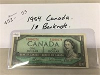 1954 Canada $1 Banknote