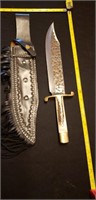 Handmade Valley forge bowie knife with bone