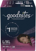 Goodnites Bedwetting Underwear For Girls, L/XL
