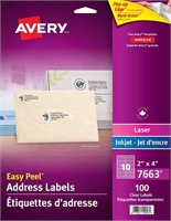 AVERY 7663 ADDRESS LABELS, 500 COUNT