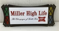 * Miller High Life sign plastic