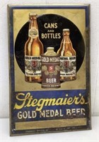 Stegmaier's metal beer sign 10x16 embossed 1940s