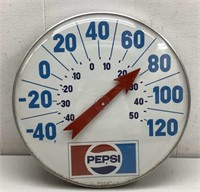 1970's Pepsi-Cola working thermometer. 18" dia