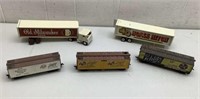 Lot 1970's Schlitz beer box cars & trailers. HO