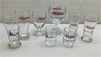 * (8) Assorted Hamms beer glasses. 1960's-70's