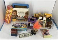 Assorted new & older toys w/magic 8 ball and