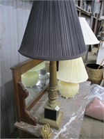 BLACK AND GOLD LAMP W SHADE