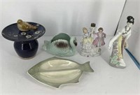 * (5) vtg ceramic collectibles w/ USA Japan.