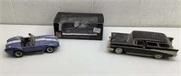 (3) Diecast cars (2) 1:18 scale Will need some