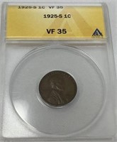 1925-S Wheat Pennies (35) very fine