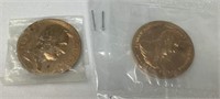 (2) Presidential Coins, Lincoln & Jackson
