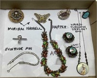 VTG Costume Jewelry, Miriam Haskell Pins, Navajo