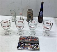* (8) Glasses & Steins  Coors & Nascar Toy