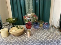 Glassware, Small Oil Lamps & More