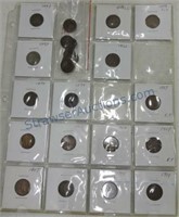 Lot of 26 Indian cents - 1857, 2 - 1858, 1859,