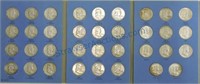 Franklin half album 1948-63 complete, 35 coins