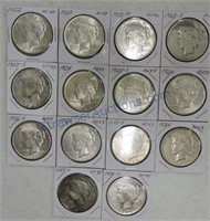 Page of 14 Peace dollars
