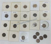 Lot of 23 Indian cents 1859-1908
