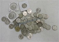 Bag of 85 silver quarters
