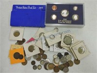 Bag of foreign coins including silver 1969