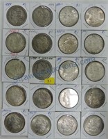 Lot of 20 Morgan silver dollars 1878-1903,