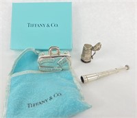 Tiffany & Co Sterling Pill Box & Mini Telescope