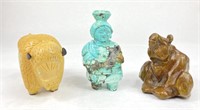 (3) Small Signed Sculptures Figurines