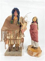 (2) Native American Dolls Figures Linda Duran
