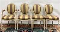 (4) French Style Fabric Dining Chairs