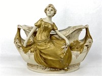 Royal Dux Figural Centerpiece Vase
