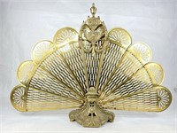 Art Deco Fireplace Folding Brass Fan