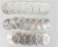 (20) Roll 2012 Uncirculated Silver American Eagles