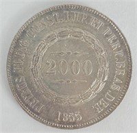 1855 Brazil Silver 2000 Reis