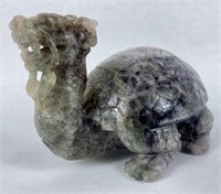 Chinese Carved Fluorite Dragon Turtle
