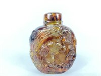 Chinese Sphalerite Carved Snuff Bottle