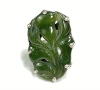 Silver & Jade Ring Size 8