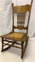 Vintage Cane Seat Sewing rocking chair