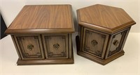 2 vintage wood decorative end tables