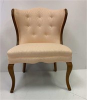 Wood Chair w/ Light Pink Cushion