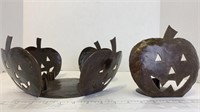 Metal pumpkin candle holders