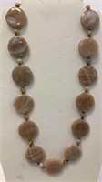 Round sand stone necklace