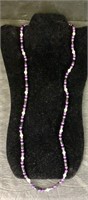 Magnetic Purple/White Pearl Necklace